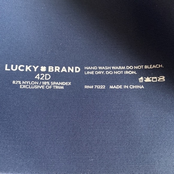 Lucky Brand Women’s Demi Bra Navy Blue Wired Light Lift No Show 42D - Picture 5 of 7